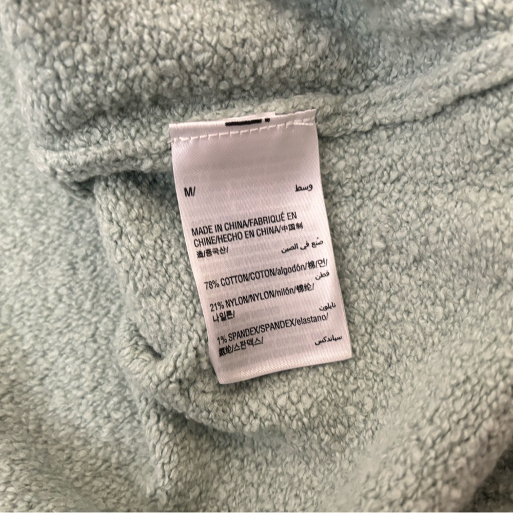 INC Womens Sz M Green Long Sleeve Top Sweater Terry Cloth Cotton Pullover - Picture 6 of 6